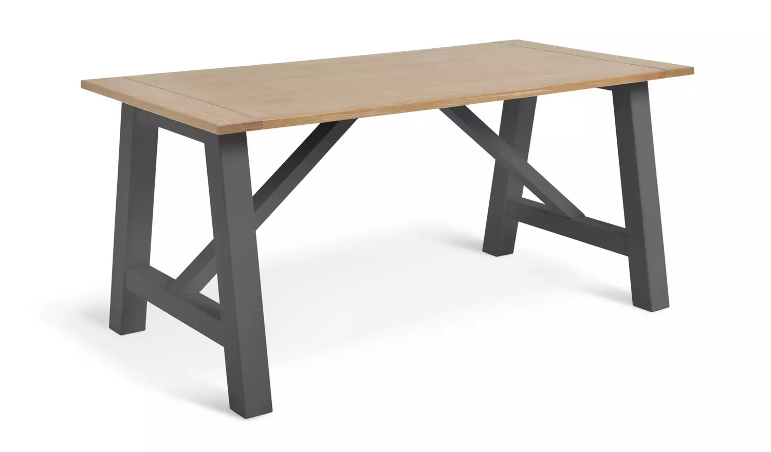 Habitat Burford Anthracite Dining Table & 2 Grey Benches