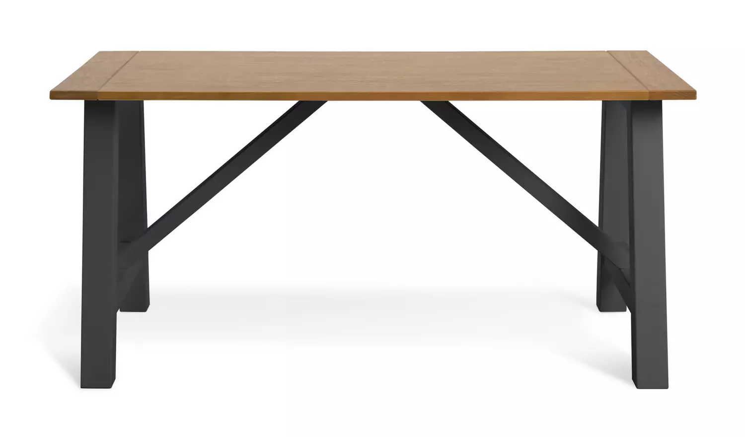 Habitat Burford Anthracite Dining Table & 2 Grey Benches