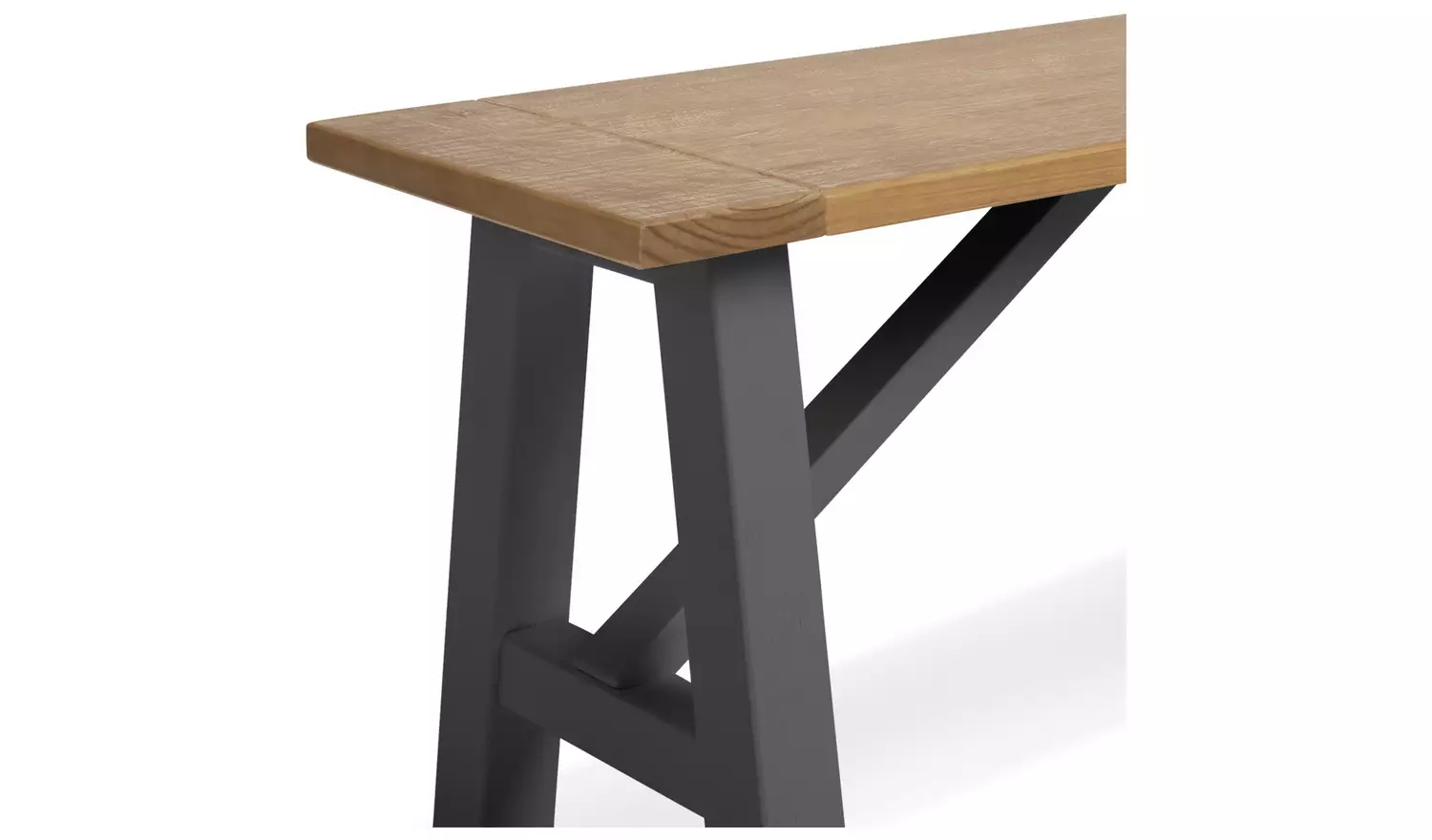 Habitat Burford Anthracite Dining Table & 2 Grey Benches