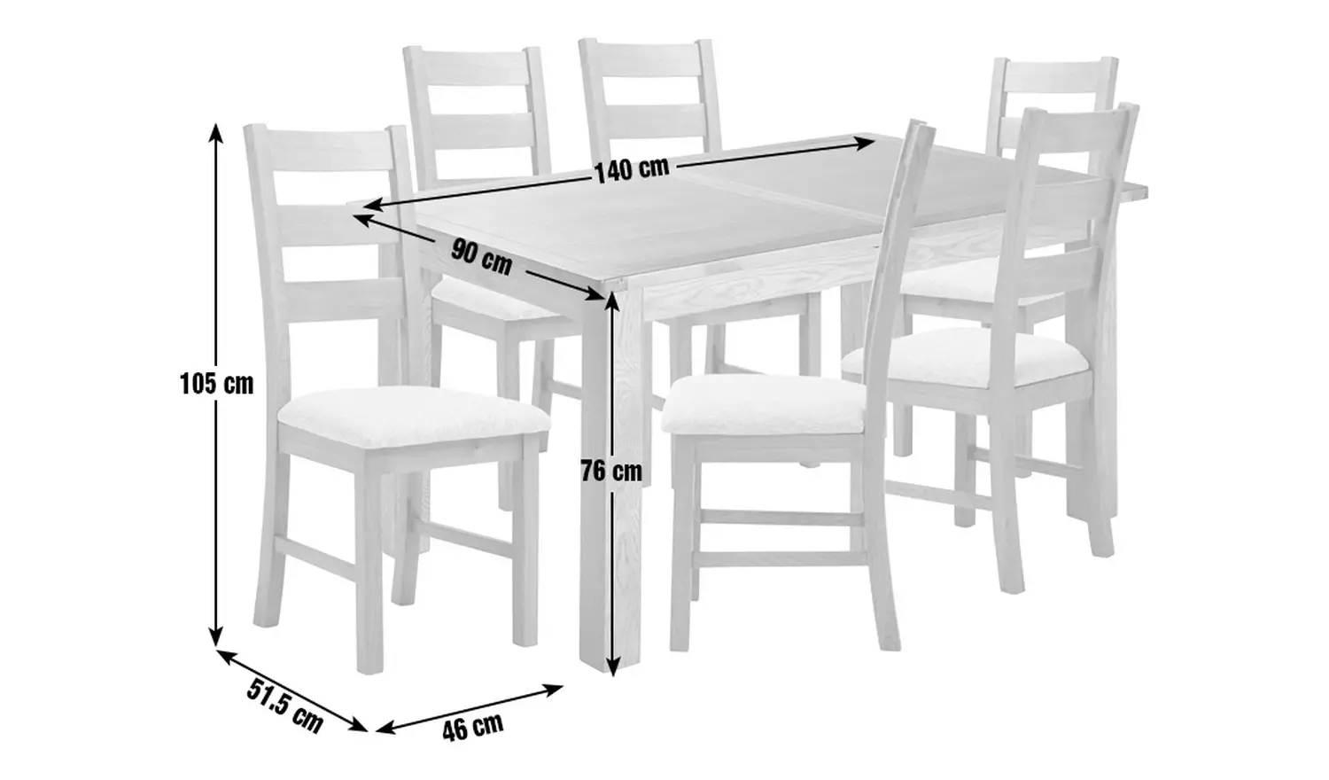 Argos Home Ashwell Ext Oak Dining Table & 6 Grey Chairs