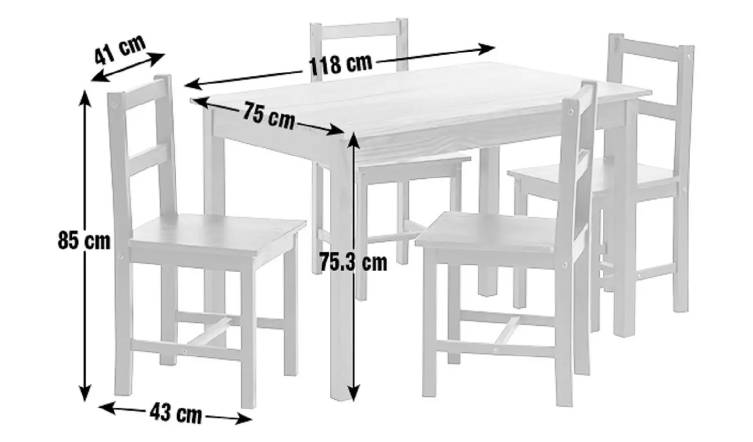 Argos Home Raye White Dining Table & 4 White Chairs