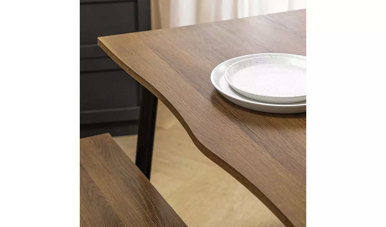 Argos Home Railo Walnut Dining Table & 2 Walnut Benches