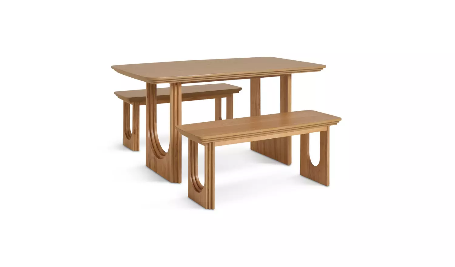 Habitat Trezy Oak Dining Table & 2 Oak Benches