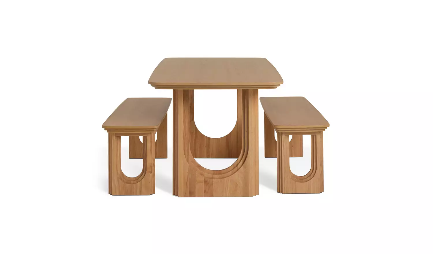Habitat Trezy Oak Dining Table & 2 Oak Benches