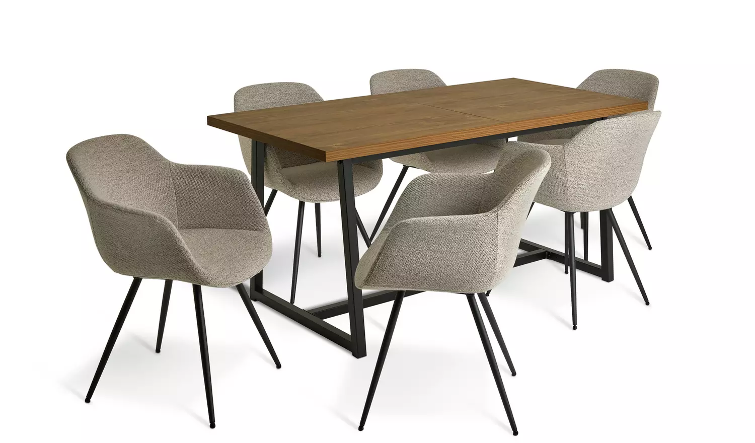 Habitat Nomad Extending Oak Dining Table & 6 Natural Chairs