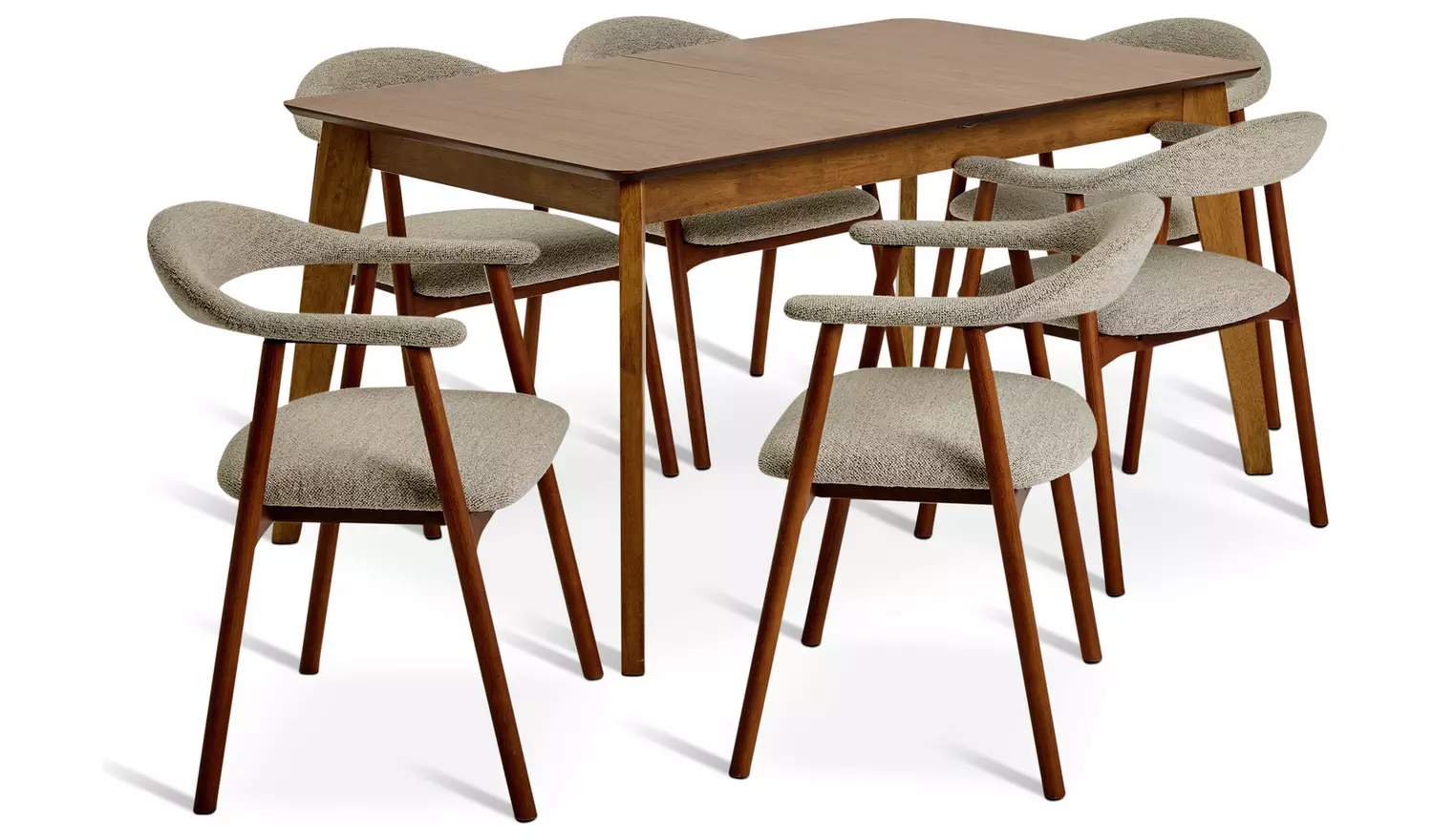 Habitat Callan Extend Walnut Dining Table & 6 Walnut Chairs