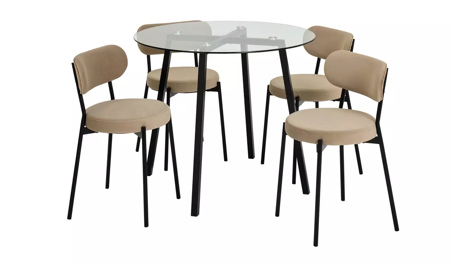 Argos Home Fyra Black Dining Table & 4 Black Chairs