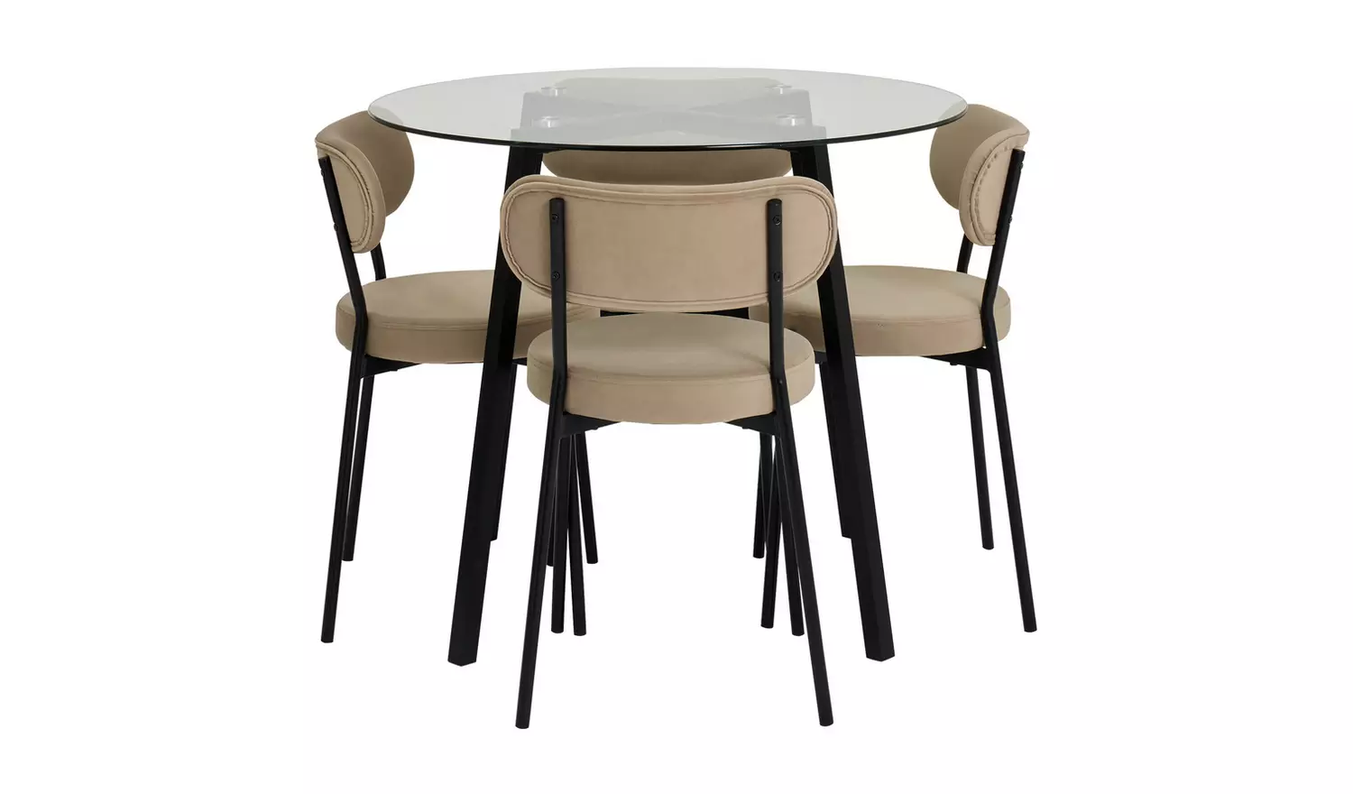 Argos Home Fyra Black Dining Table & 4 Black Chairs