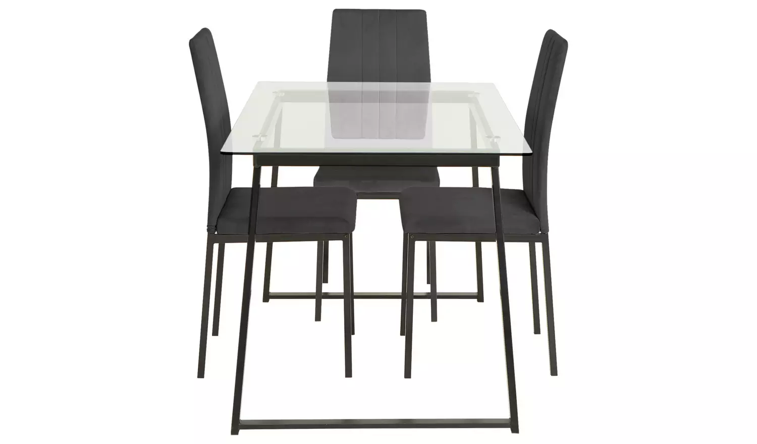 Argos Home Tyrus Glass Dining Table & 4 Charcoal Chairs