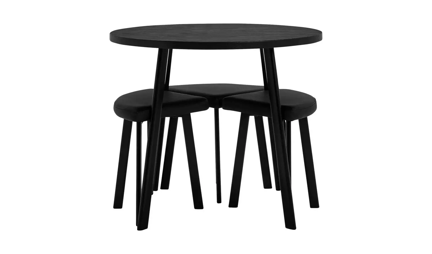Argos Home Tayla Black Dining Table & 4 Black Stools