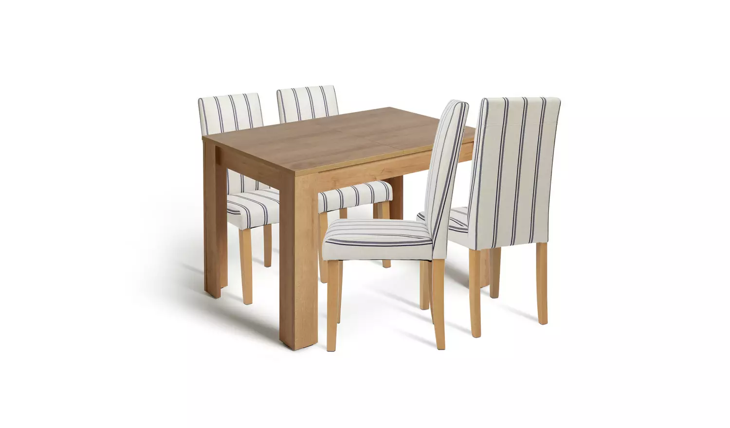 Argos Home Miami Extending Oak Dining Table & 4 White Chairs