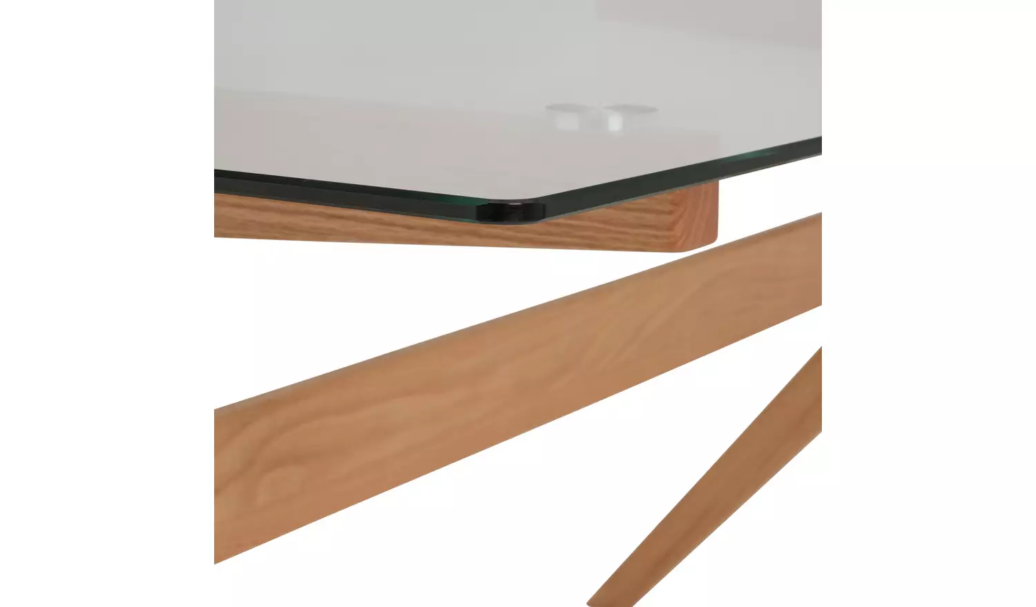 Habitat Zela Glass Natural Dining Table,1 Bench & 4Tan Chair