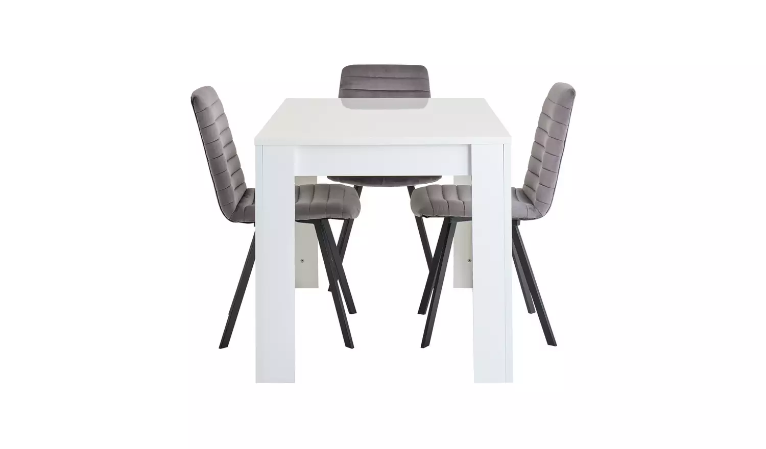 Argos Home Miami Ext Oak Dining Table & 4 Charcoal Chairs