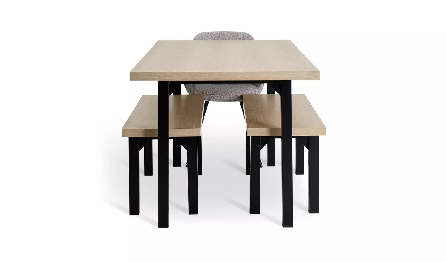 Habitat Zayn Birch Dining Table,2 Bench & 2 Natural Chairs