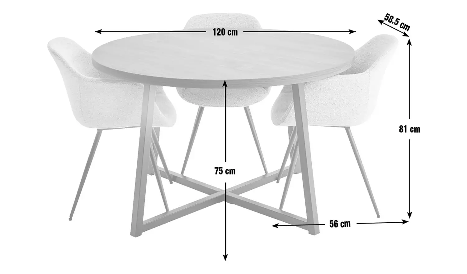 Habitat Nomad Oak Dining Table & 4 Green Chairs