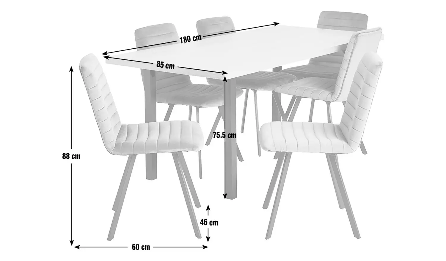 Argos Home Zayn Birch Dining Table & 6 Charcoal Chairs
