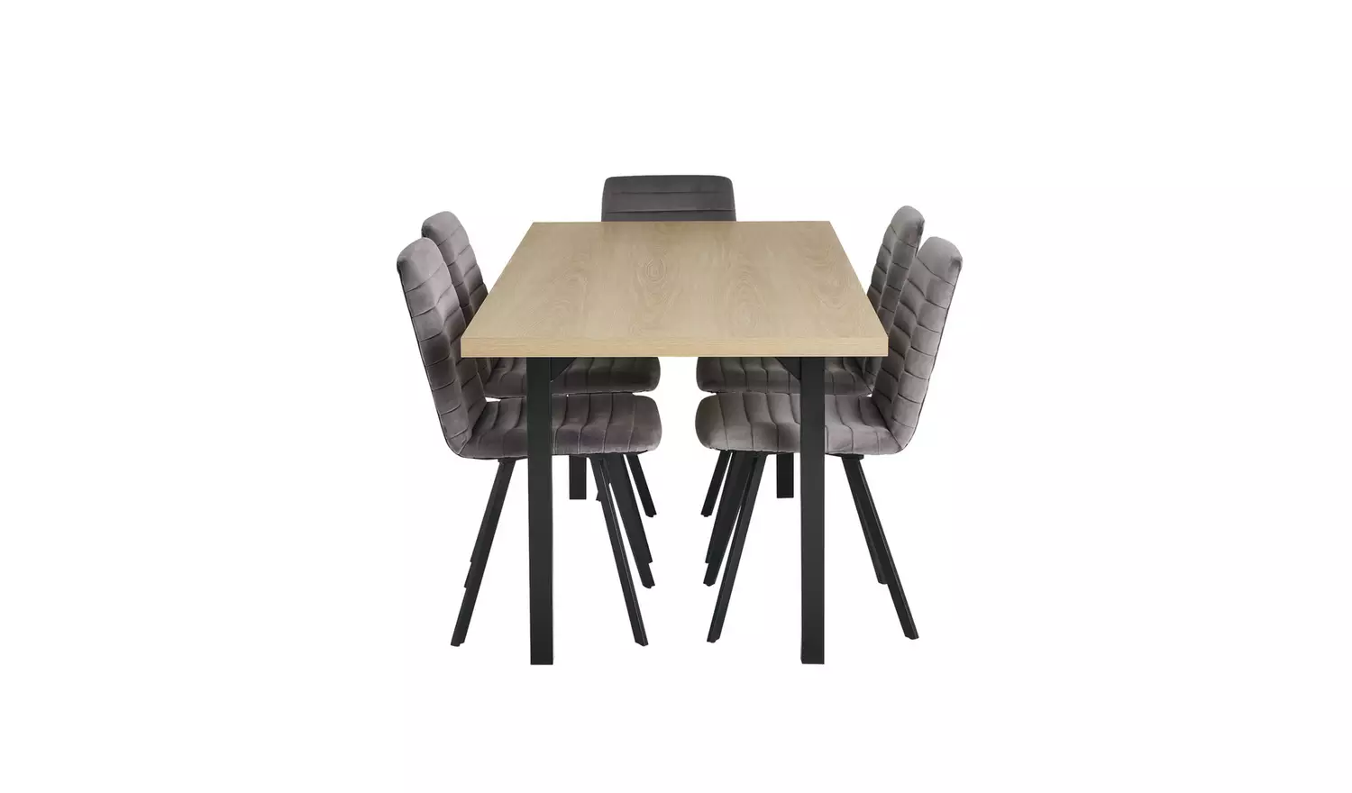 Argos Home Zayn Birch Dining Table & 6 Charcoal Chairs