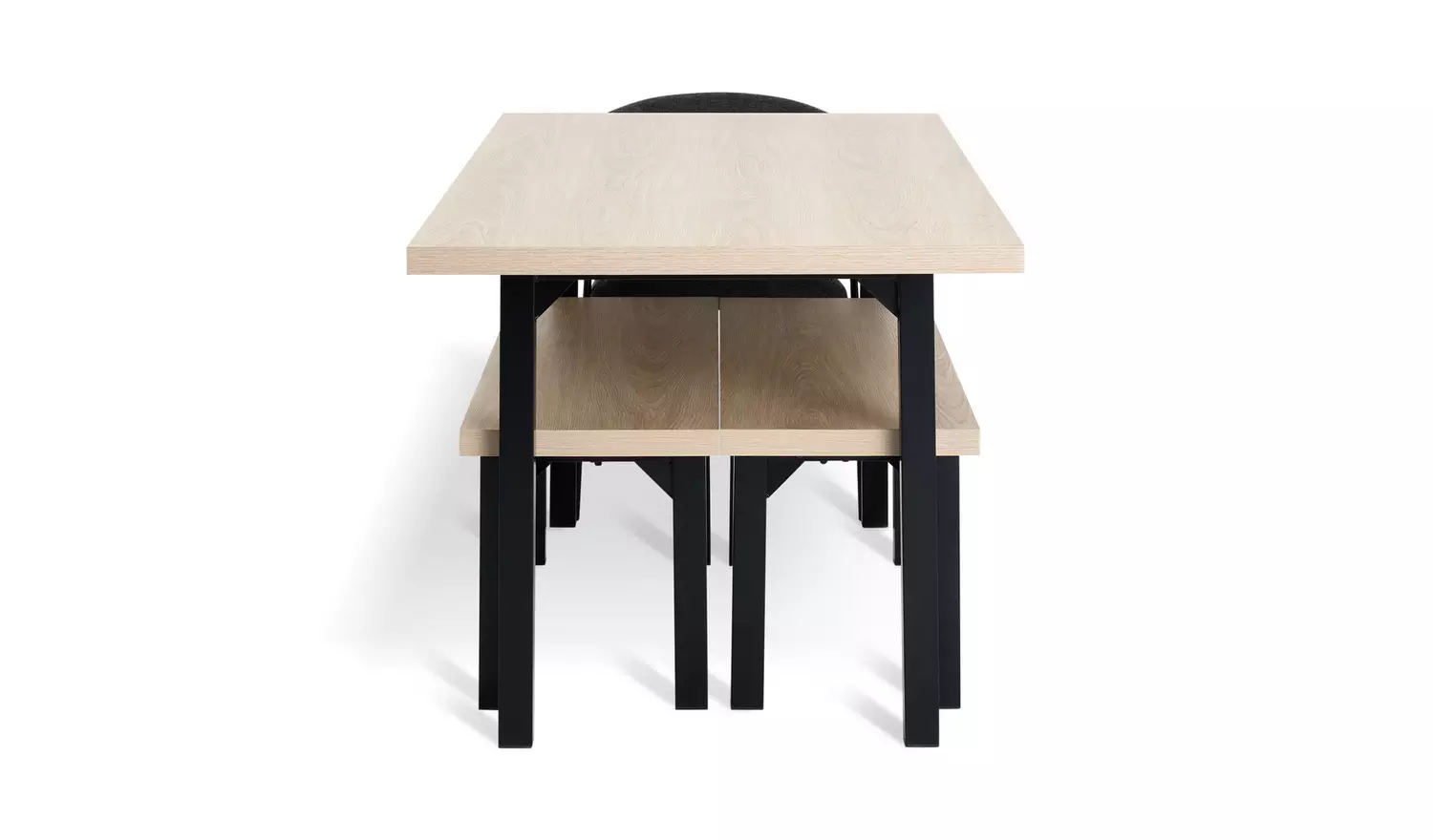 Habitat Zayn Birch Dining Table,2 Bench & 2 Charcoal Chairs
