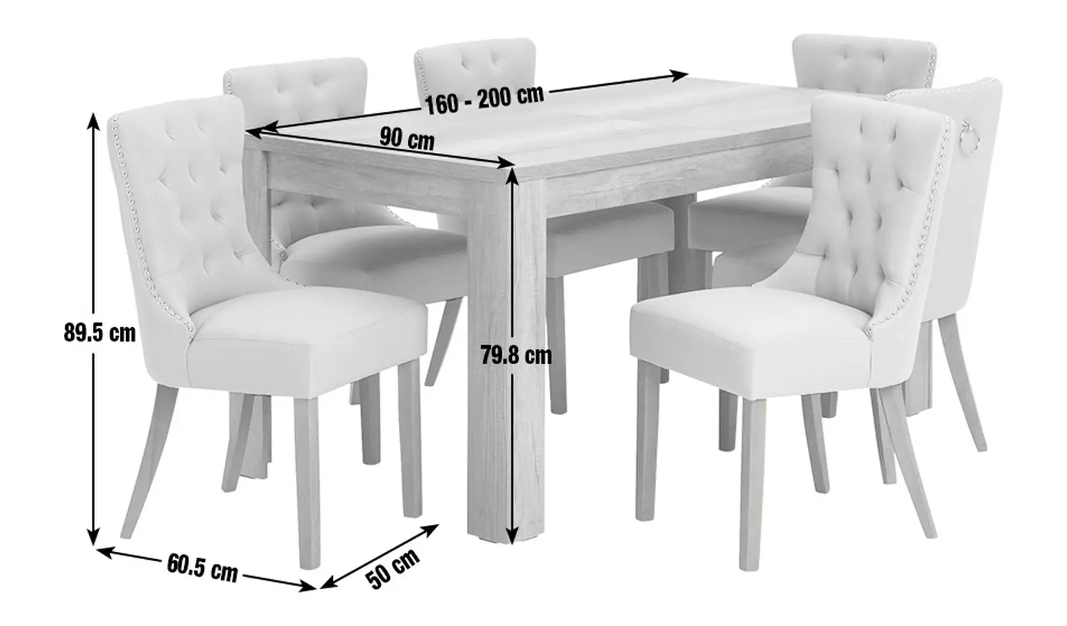 Argos Home Preston Ext Oak Dining Table And 6 Beige Chairs