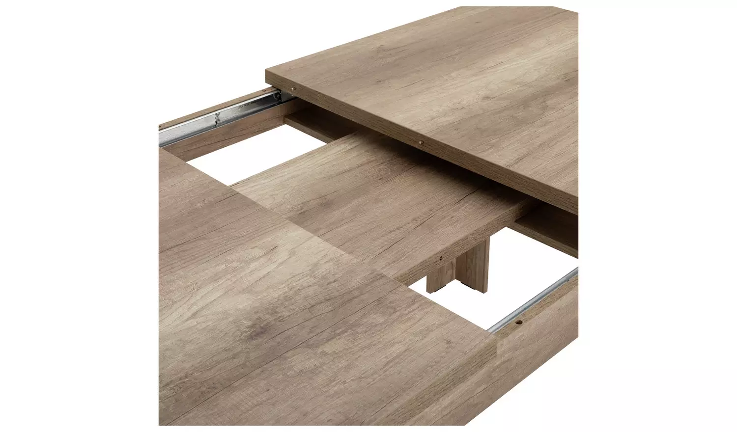 Argos Home Preston Ext Oak Dining Table And 6 Beige Chairs