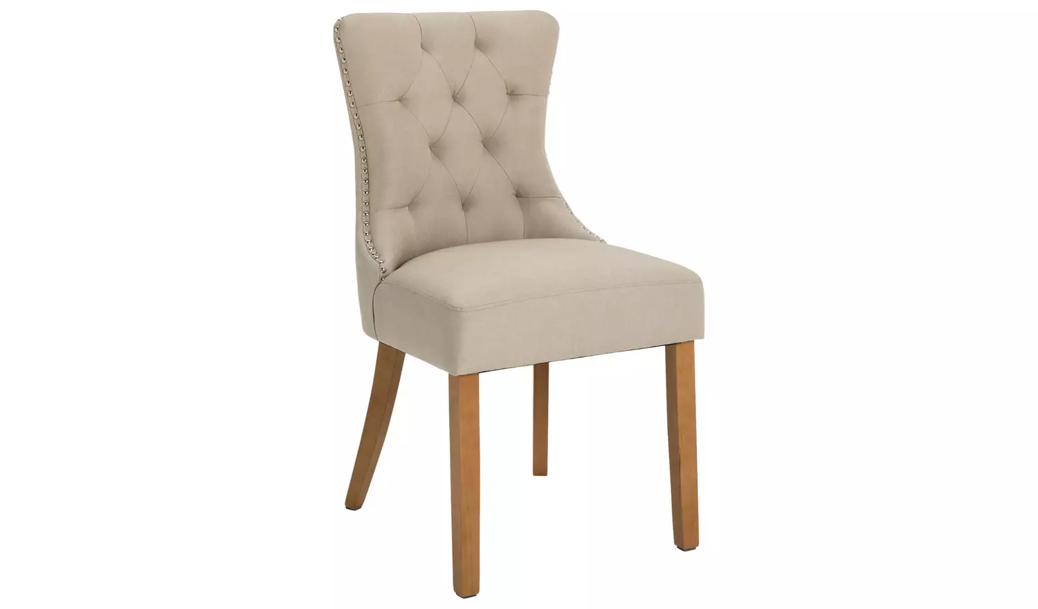 Argos Home Preston Ext Oak Dining Table And 6 Beige Chairs