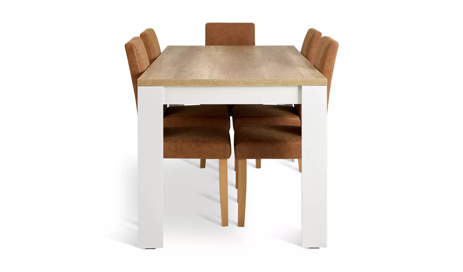 Argos Home Preston Grey Dining Table & 6 Tan Chairs