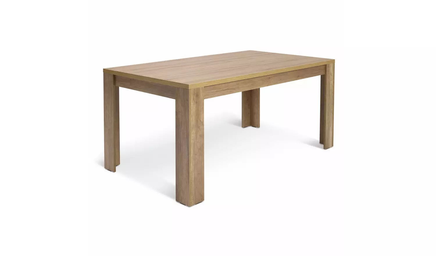 Argos Home Preston Oak Dining Table & 6 Stripe White Chairs