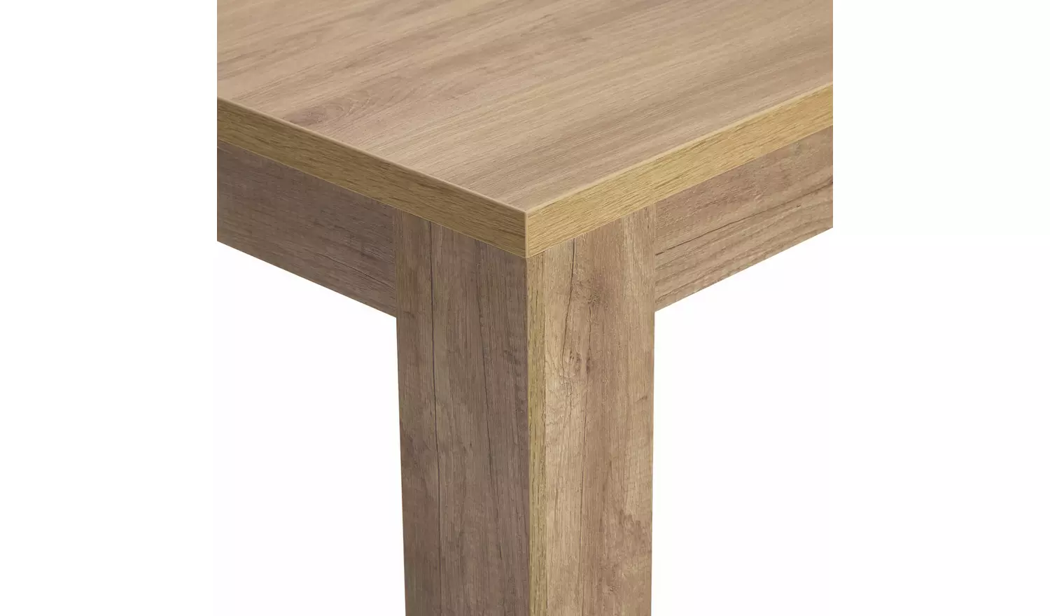 Argos Home Preston Oak Dining Table & 6 Stripe White Chairs