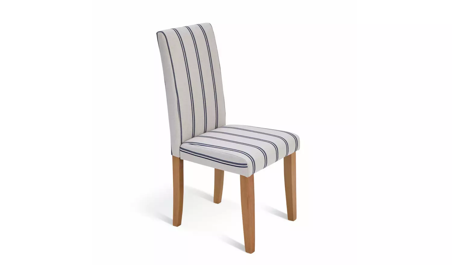 Argos Home Preston Oak Dining Table & 6 Stripe White Chairs