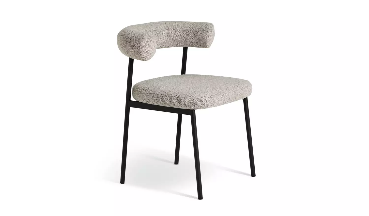 Habitat Jericho Black Dining Table & 4 Grey Chairs