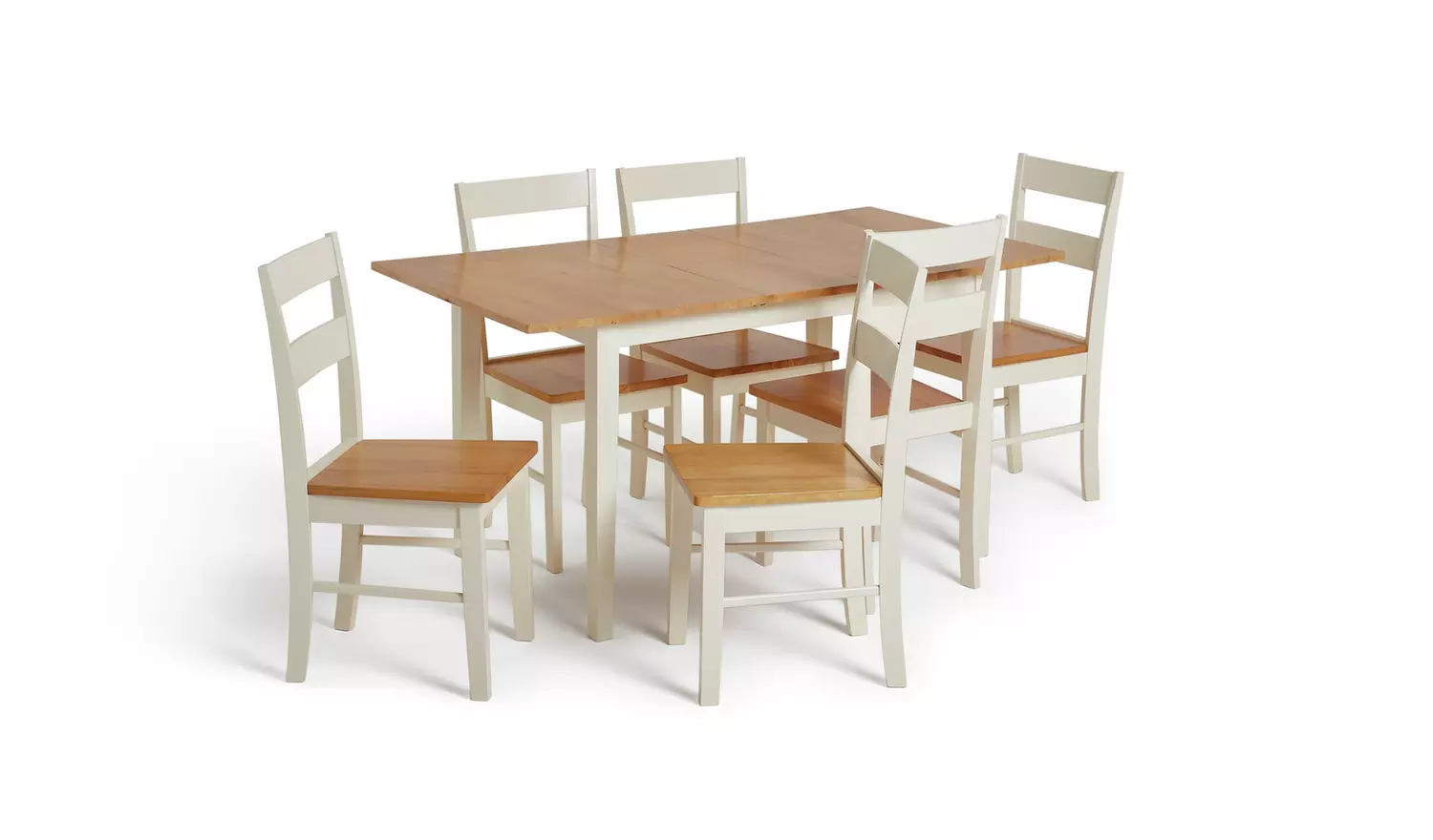 Argos Home Chicago Ext White Dining Table & 6 White Chairs