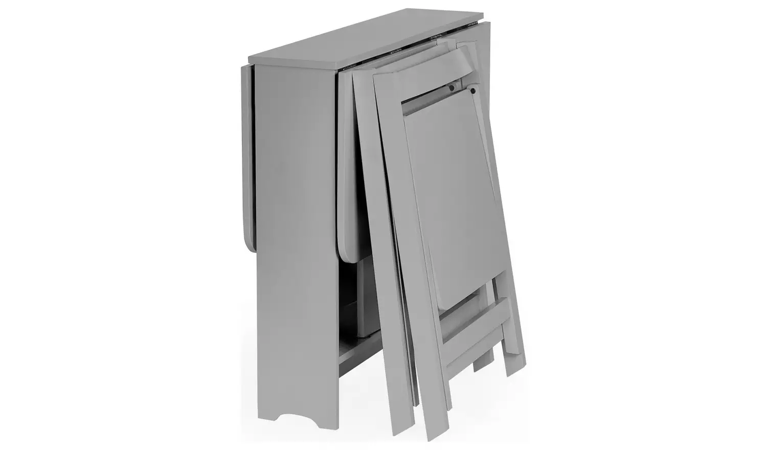 Julian Bowen Gatan White Dining Table & 2 Grey Chairs