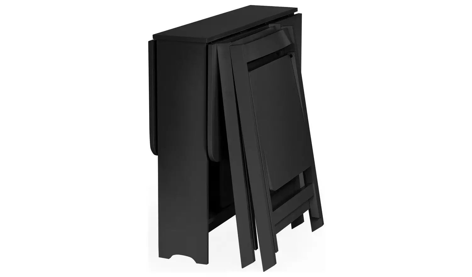 Julian Bowen Gatan White Dining Table & 2 Black Chairs