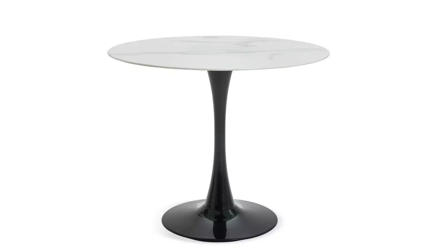 Habitat Tulip Black Dining Table And 4 White Chairs