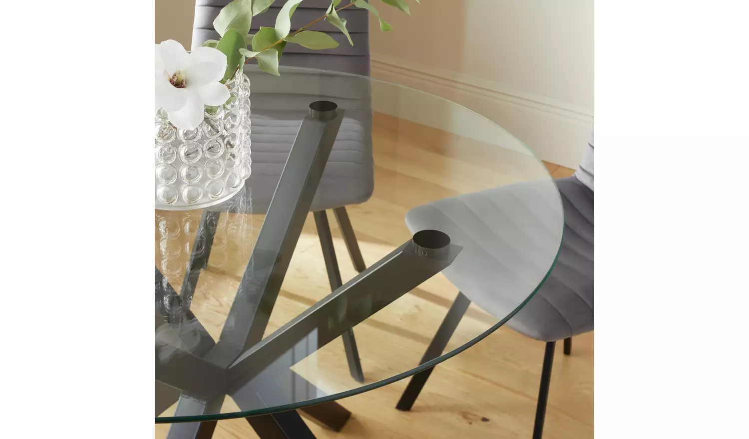 Argos Home Alice Black Dining Table & 4 Charcoal Chairs