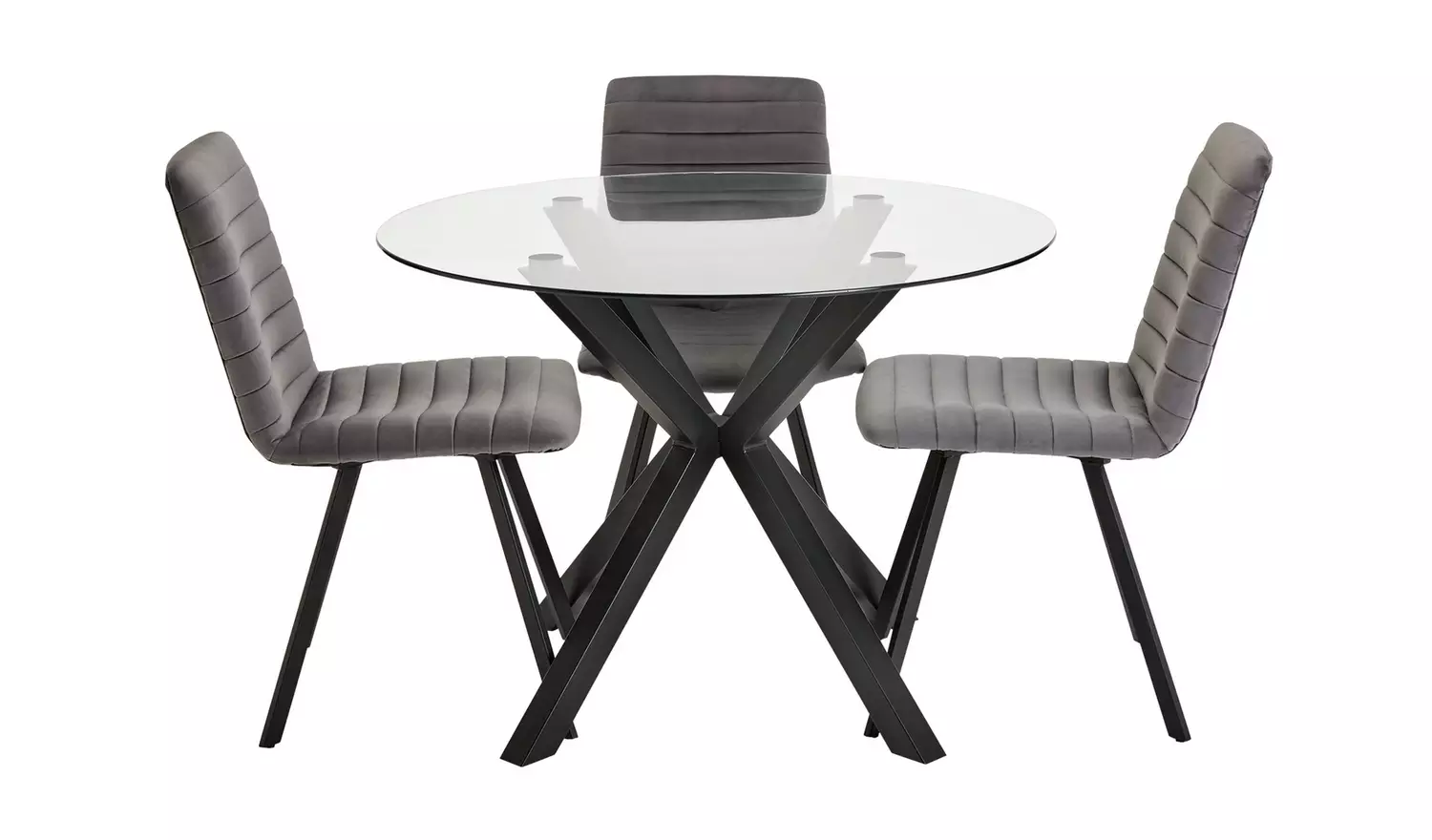 Argos Home Alice Black Dining Table & 4 Charcoal Chairs