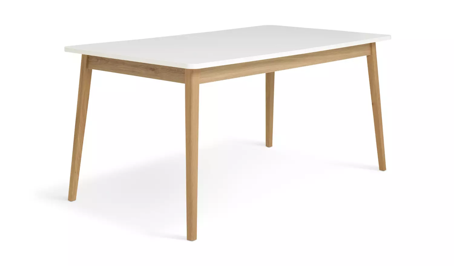 Habitat Sylas Extending White Dining Table & 6 Blue Chairs