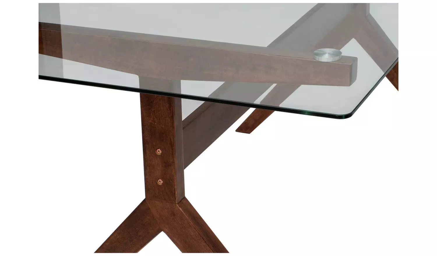 Habitat Zela Glass Walnut Dining Table & 6 Walnut Chairs