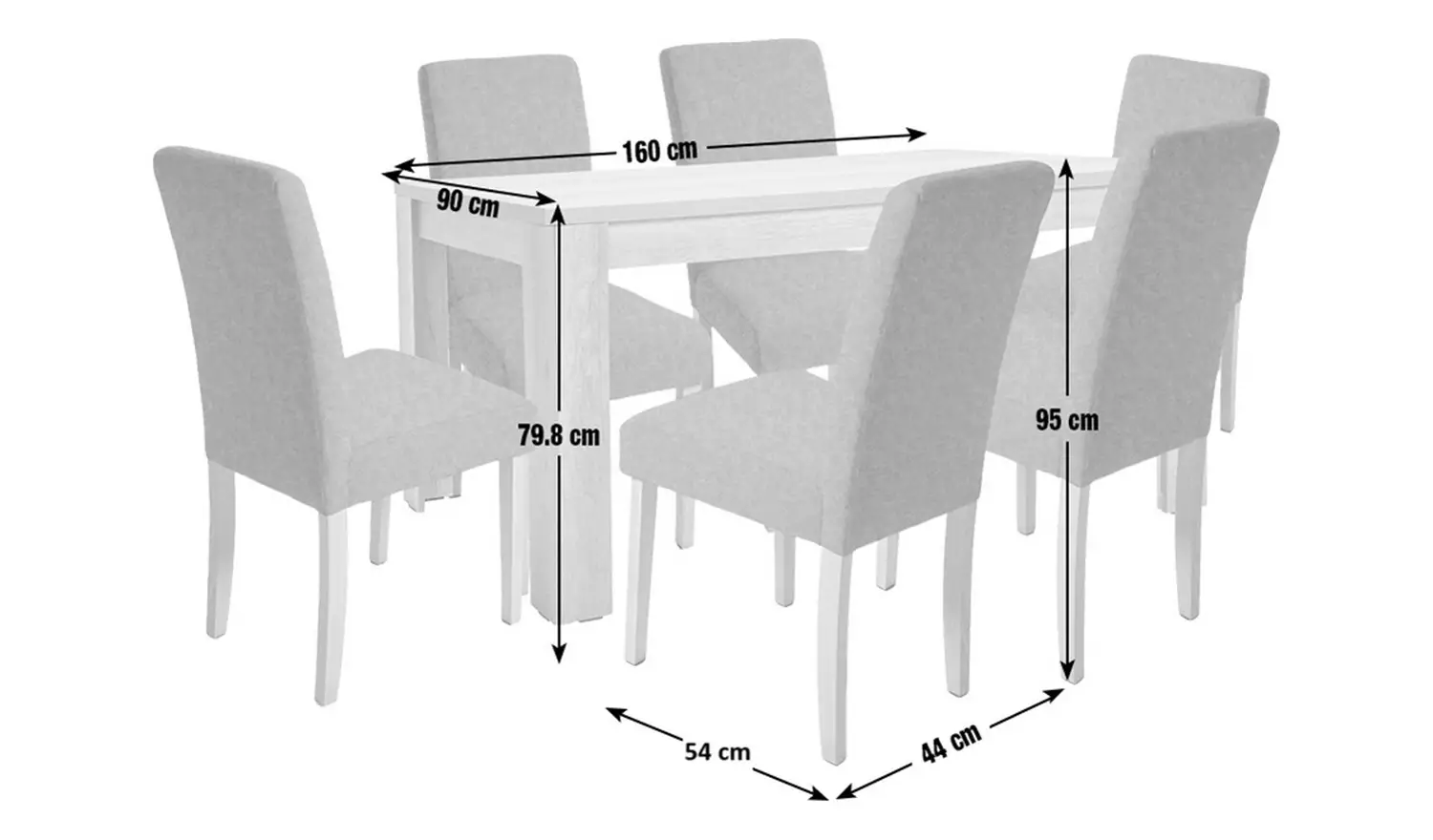 Argos Home Preston Oak Dining Table & 6 Grey Chairs
