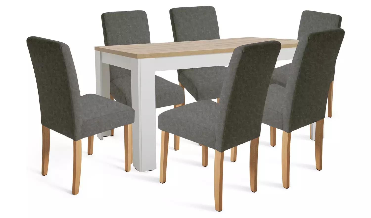 Argos Home Preston Grey Dining Table & 6 Charcoal Chairs