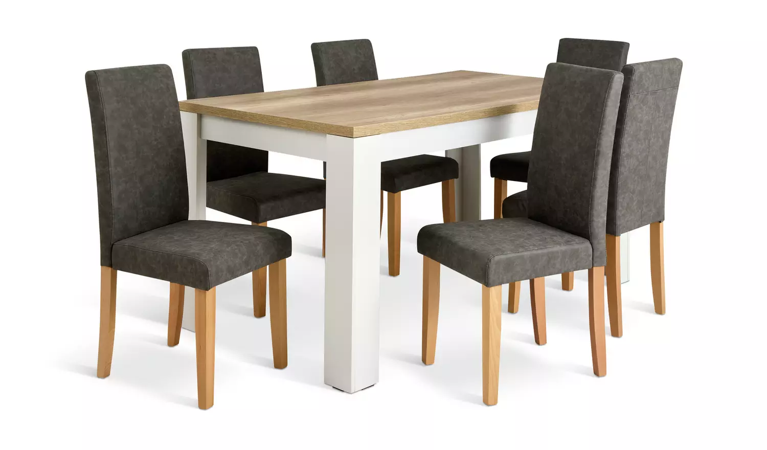Argos Home Preston Grey Dining Table & 6 Charcoal Chairs