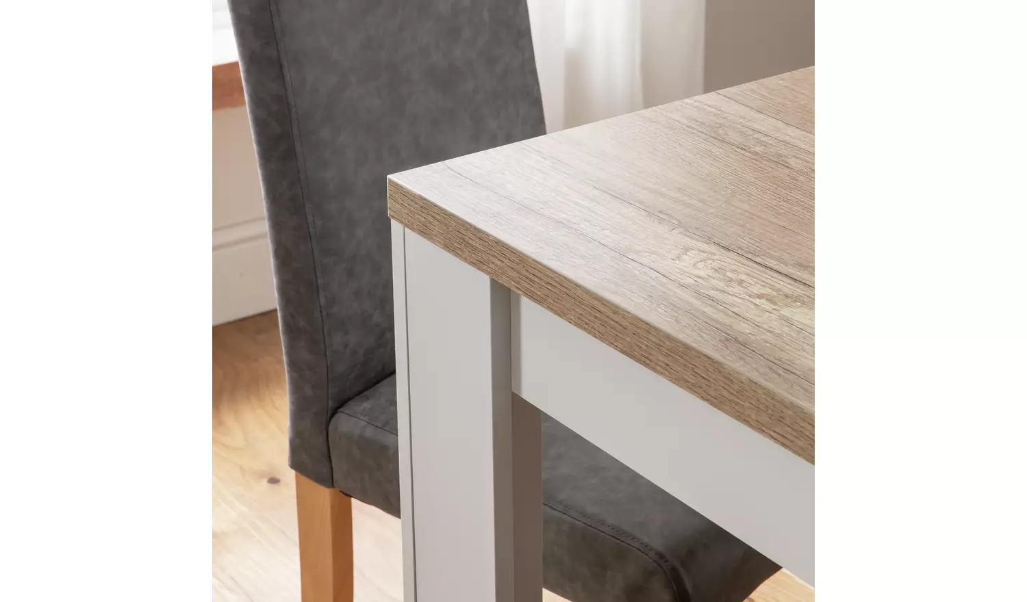 Argos Home Preston Grey Dining Table & 6 Charcoal Chairs