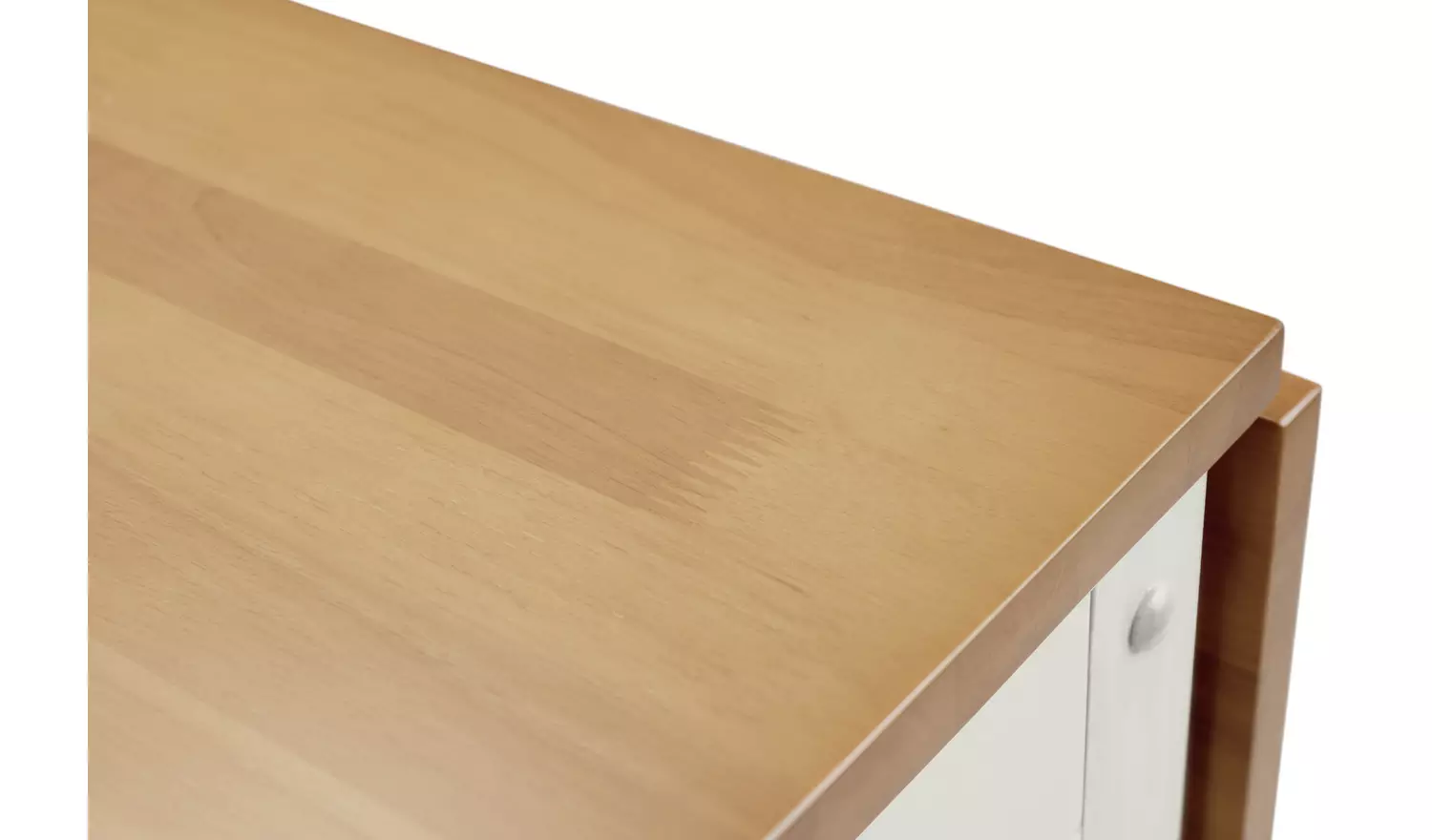 Julian Bowen Savoy Ext Natural Dining Table & 4 White Chairs