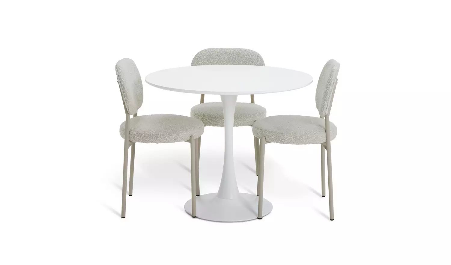 Habitat Tulip White Dining Table & 4 White Chairs
