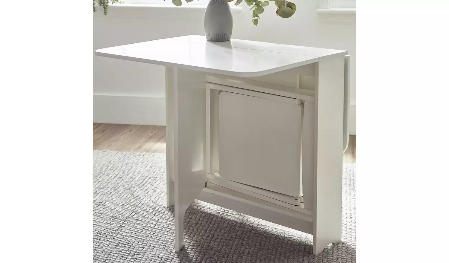 Julian Bowen Gatan White Dining Table & 2 White Chairs