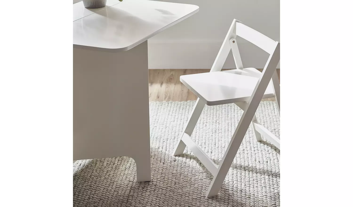 Julian Bowen Gatan White Dining Table & 2 White Chairs