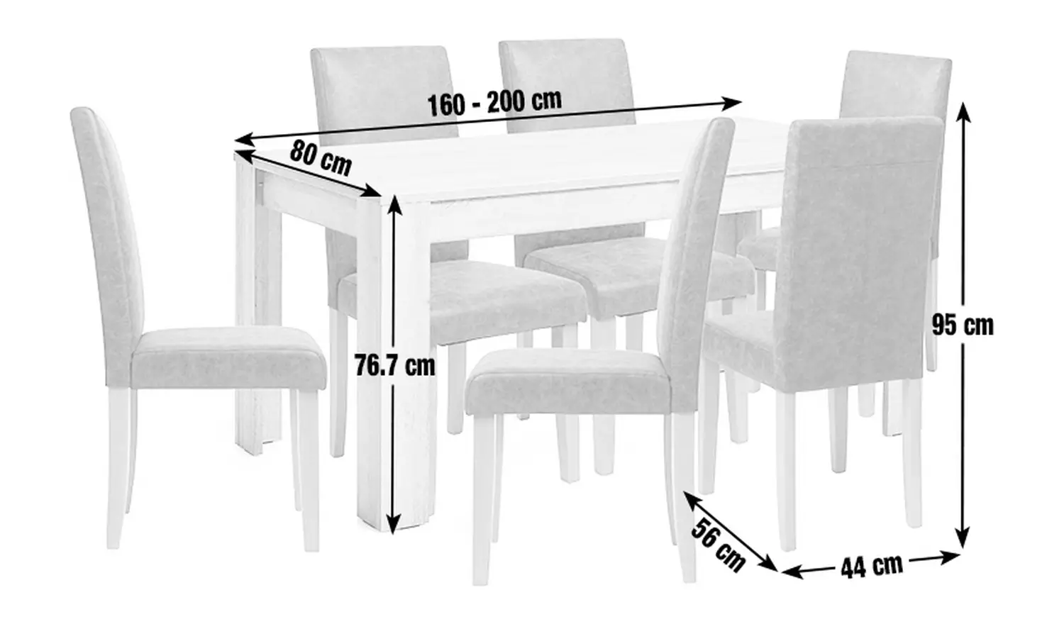 Argos Home Miami Extending Oak Dining Table & 6 Tan Chairs