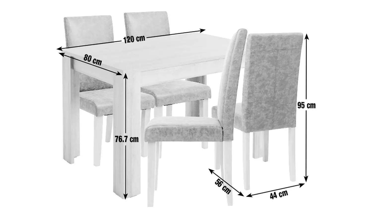 Argos Home Miami Oak Dining Table & 4 Blue Stripe Chairs