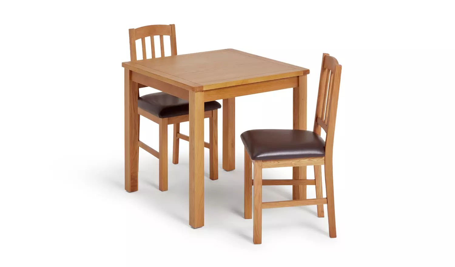 Argos Home Ashwell Oak Dining Table & 2 Oak Brown Chairs
