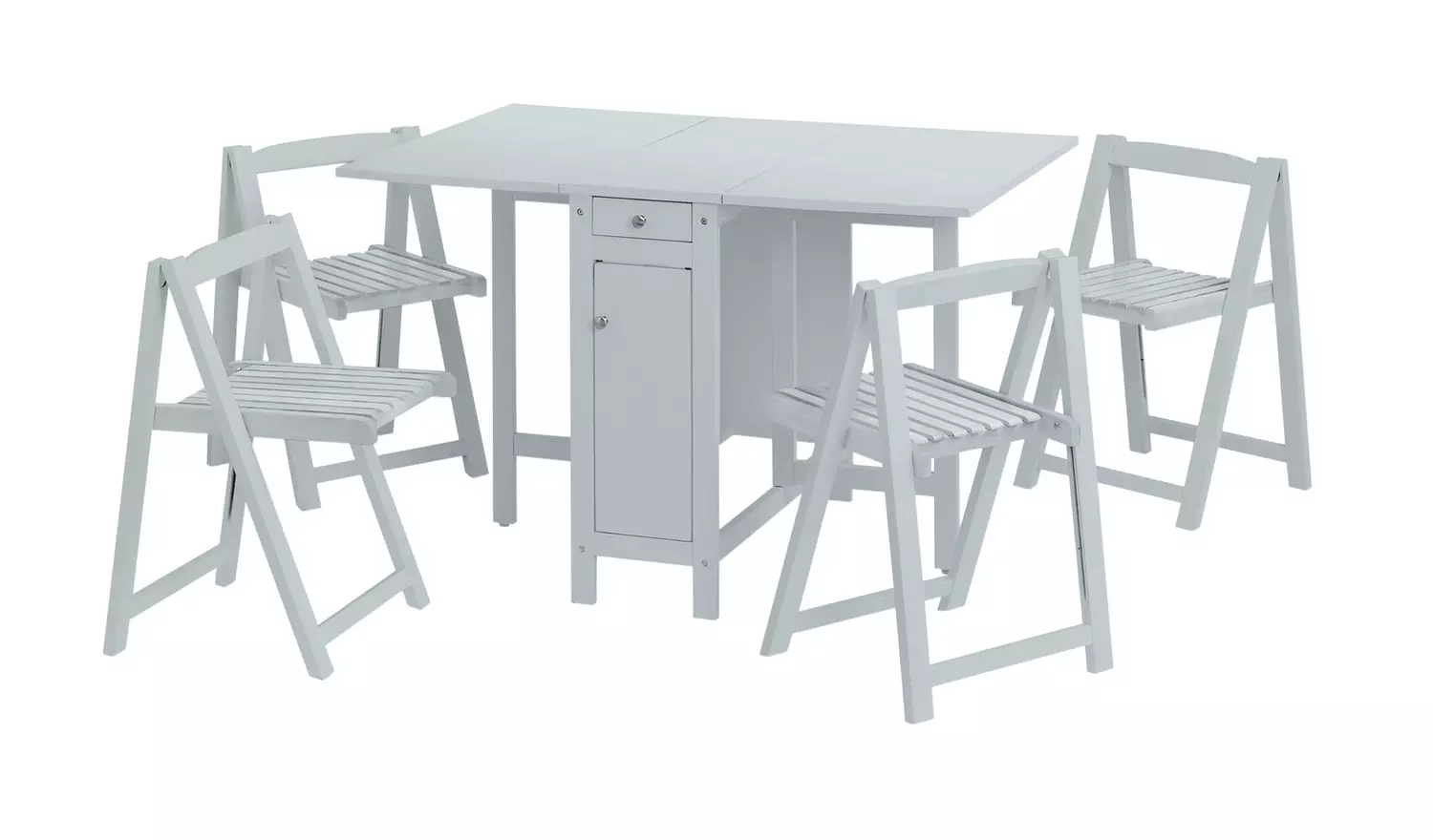Julian Bowen Savoy Ext NaturalDining Table & 4 Grey Chairs